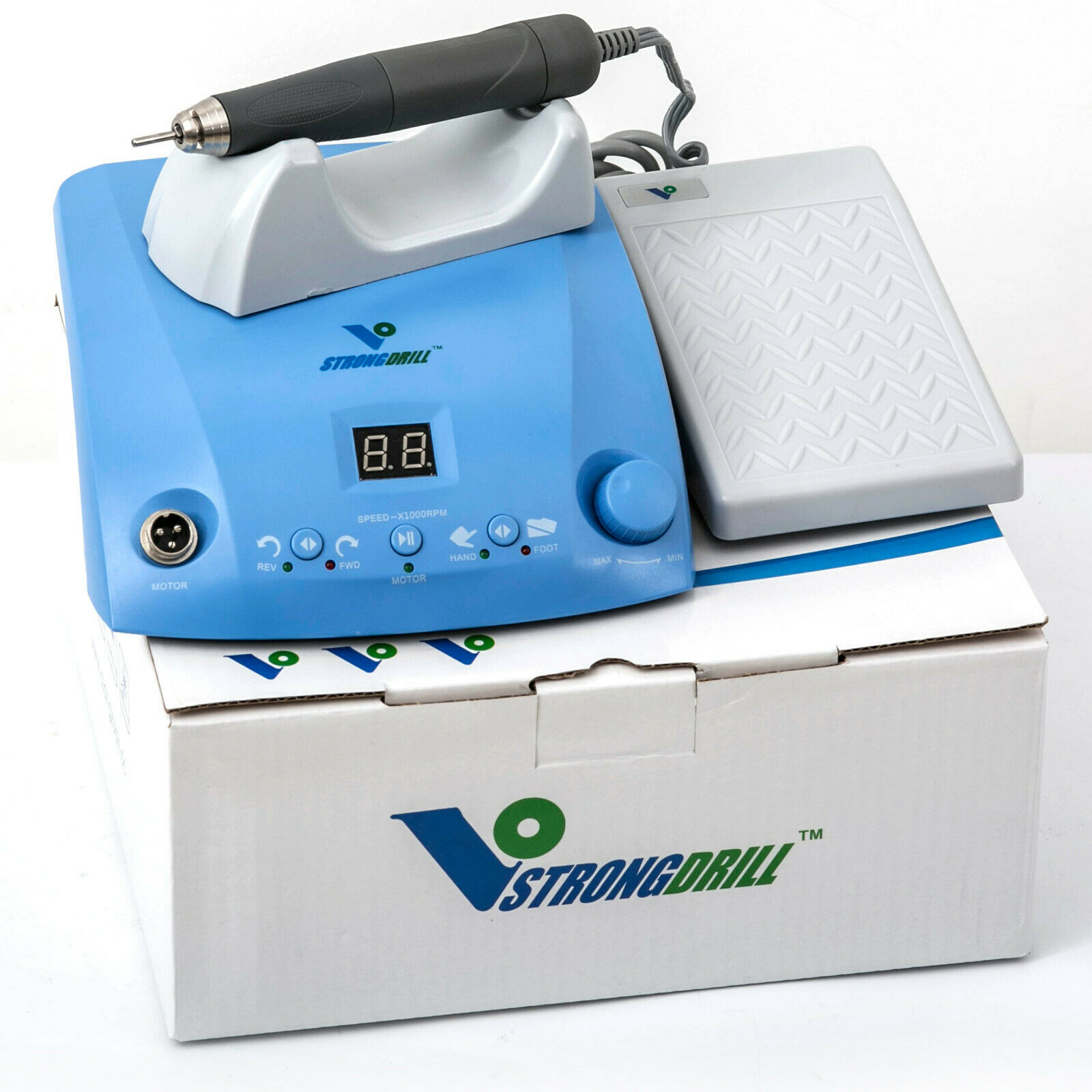 STRONGDRILL Elektrischer b&uuml;rstenloser Mikromotor mit 50.000‑U/min‑Polierhandst&uuml;ck